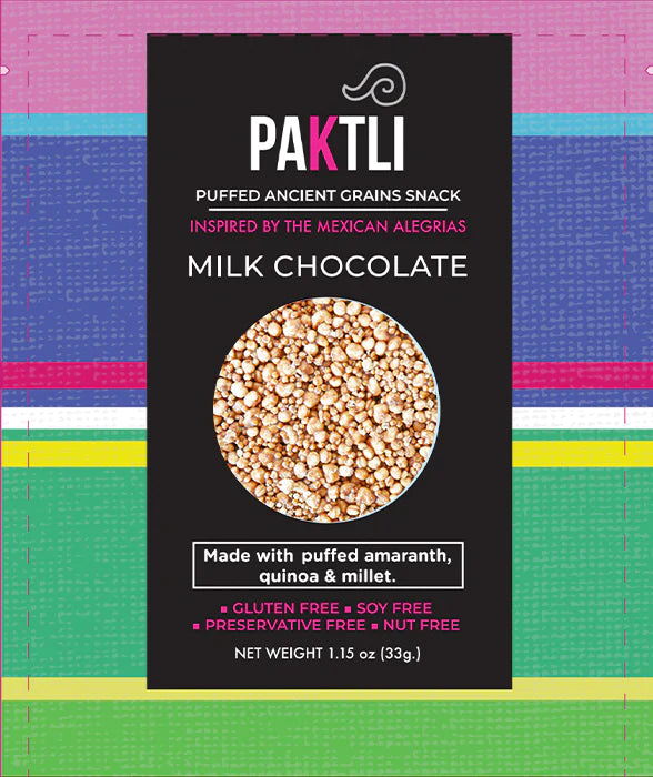 PAKTLI Milk Chocolate Puffed Ancient Grain Snack