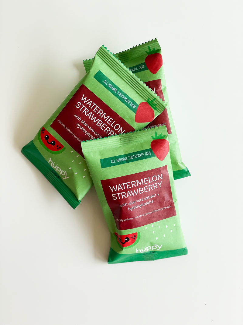 Huppy Toothpaste Tablets Strawberry Watermelon Pouch