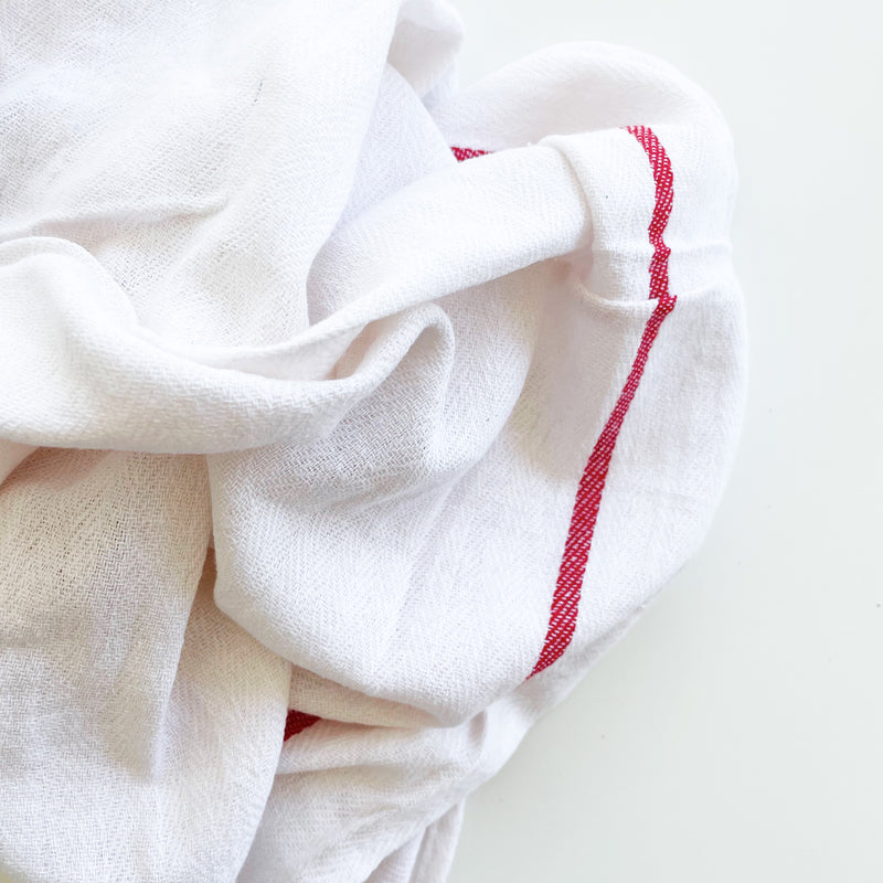 Herringbone Towel Red Stripe