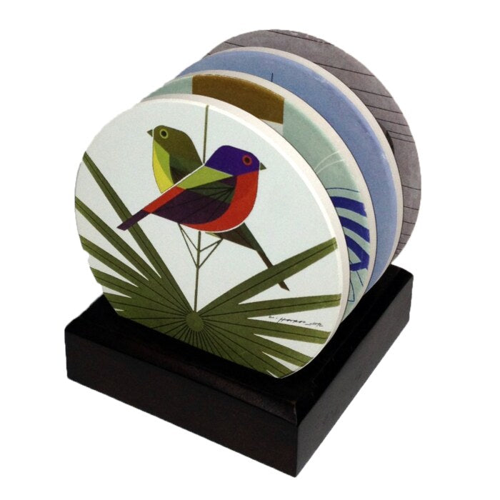 Love Birds Absorbent Stone Coaster Set