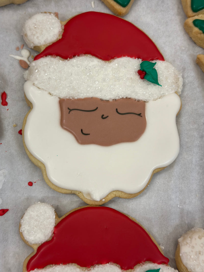 Royal Iced Santa Head Cookie