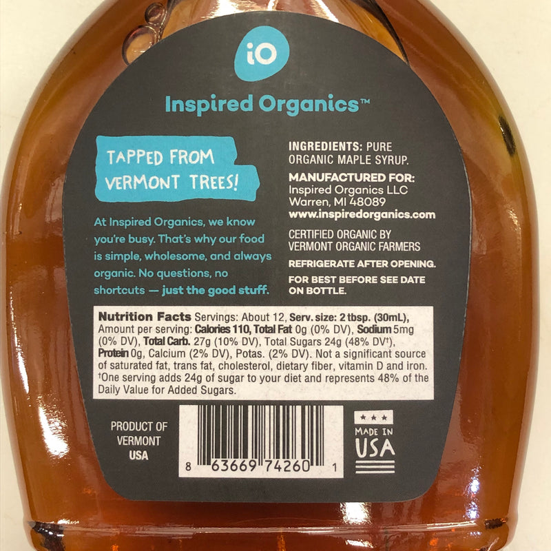 Inspired Organics Pure Vermont Maple Syrup