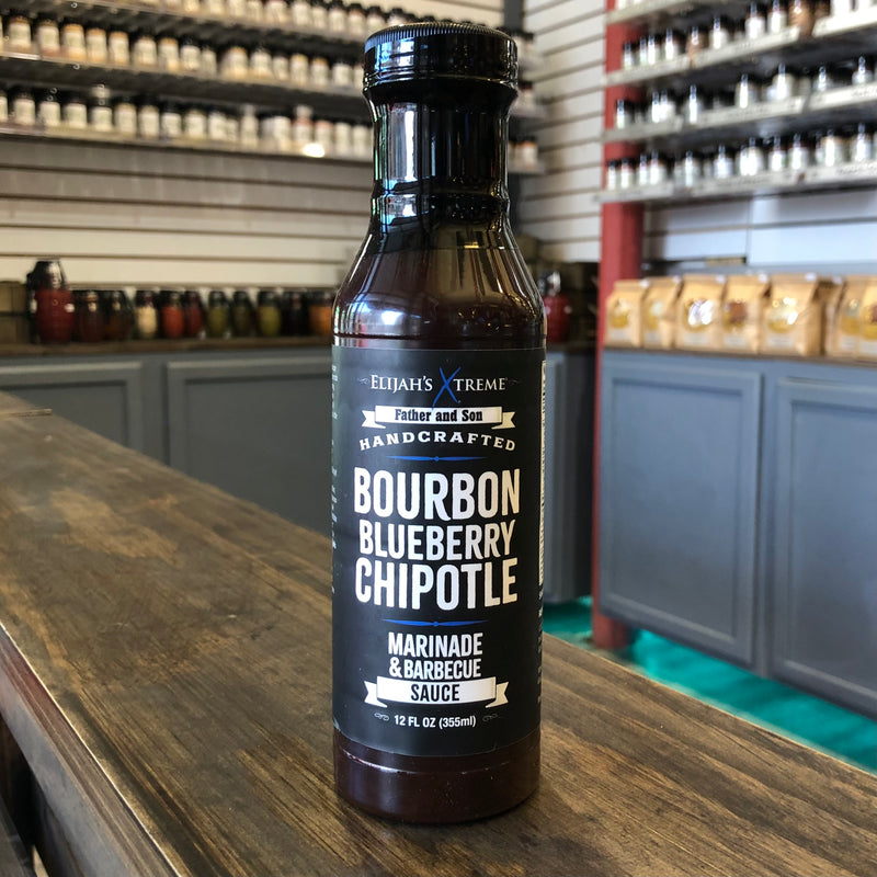 Elijah's Xtreme Bourbon Infused Blueberry Chipotle BBQ Sauce