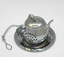Stainless Steel Infuser Teapot Design with Chain Hook & Drip Tray