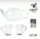 Borosilicate Glass Teapot with Infuser 20oz & 2 Glass Cups
