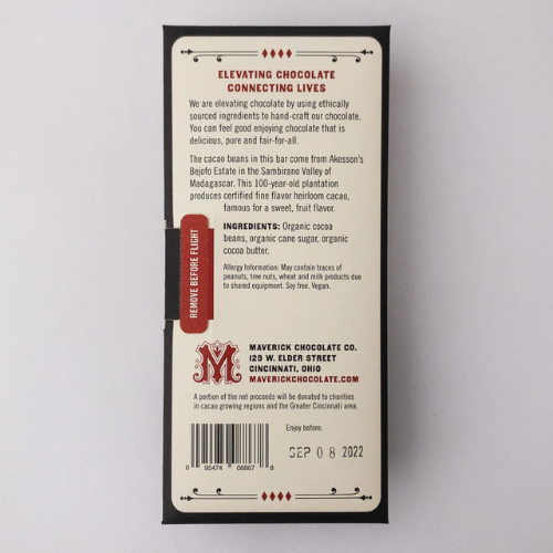 65% Madagascar Dark Chocolate Bar