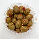 Olives - Crushed Red Pepper & Garlic - Greek Queen Olives