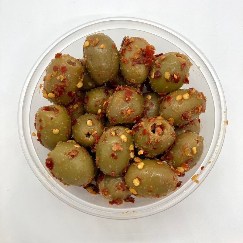 Red Pepper & Garlic Greek Olives